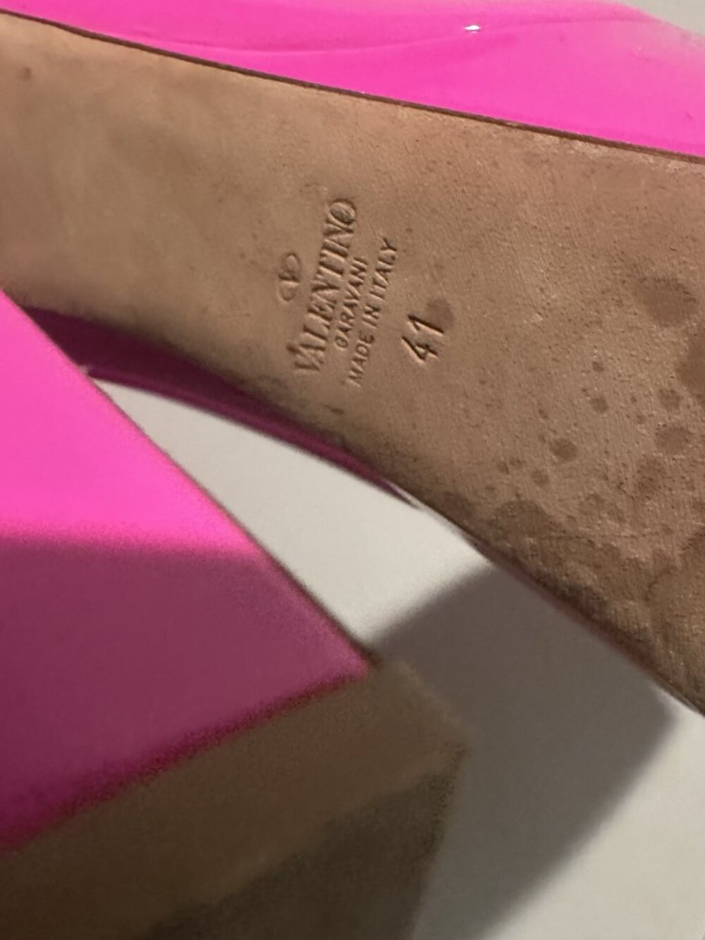 Valentino Garavani Tan-Go Platform Pump Patent Leather 155mm Pink PP - Picture 5 of 5